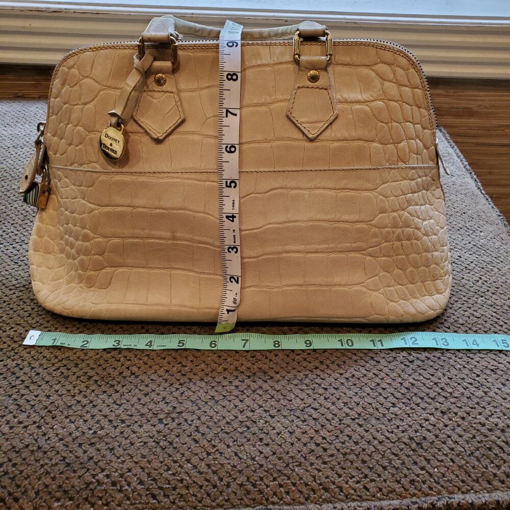 Vintage Dooney and Bourke Purse Satchel Croc Cream Ivory Nile Lock Key - Picture 10 of 16